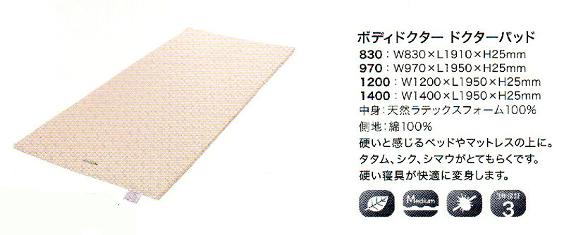 【上半身お医者さんBodydoctor】新生産物防壁蝨目 ボディドクターパットセミダブル1200：L1950×Ｗ1200×H25【貨物輸送無料】【smtb-TK】