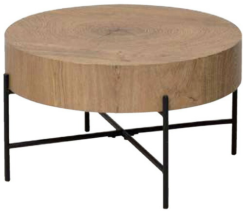 【KUROSIO】バームコーヒーテーブル　ラウンドテーブル　W630×D630×H360mm 天板：直径600mm、厚み120mmプリント紙化粧繊維板　スチール（粉体塗装）耐荷重天板：約30kg【送料無料】【smtb-TK】