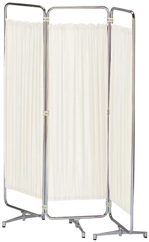 【受注生産商品】スクリーン衝立　折り畳み　通常カーテン仕様：AS-46-3（三つ折）Ｗ1350×Ｈ1260（Ｗ450×Ｈ1260×3枚）（グリーン/ピンク/ブルー/ベージュ/ホワイト）アジャスター脚　カーテン:アクリル100%　送料無料/smtb-TK