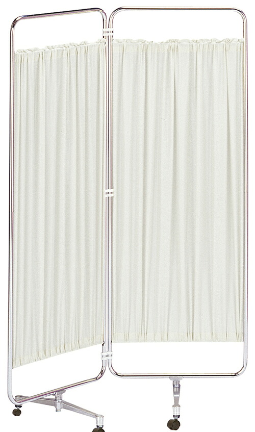 【受注生産商品】スクリーン　衝立　通常カーテン仕様：シンプルなスクリーン衝立　折り畳みAS-56-2（二つ折）キャスター付（グリーン/ピンク/ブルー/ベージュ）Ｗ900&times;Ｈ1560（Ｗ450&times;Ｈ1560&times;2枚）スクリーン:ポリエステル100%　日本製/送料無料/smtb-TK｜カネセン家具OnlineShop