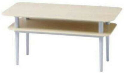 ログセンターテーブルLOG-CT001（NA）　W800xD400xH320mm 組立工具不要 　天板:MDF（18mm厚）アッシュ突板塗装　支柱･脚:天然木ラバーウッド（Φ32mm）塗装