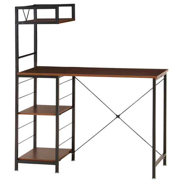 パソコンデスク　ラック付デスクRKW-1045【組立】　W1025×D450×H1200mm （天板・側板:MDF（15mm厚）フレームを左右に組み替え可能です。