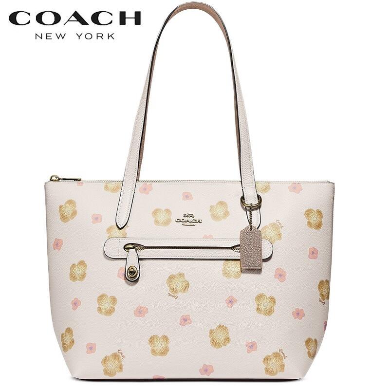 coach taylor tote with pansy print