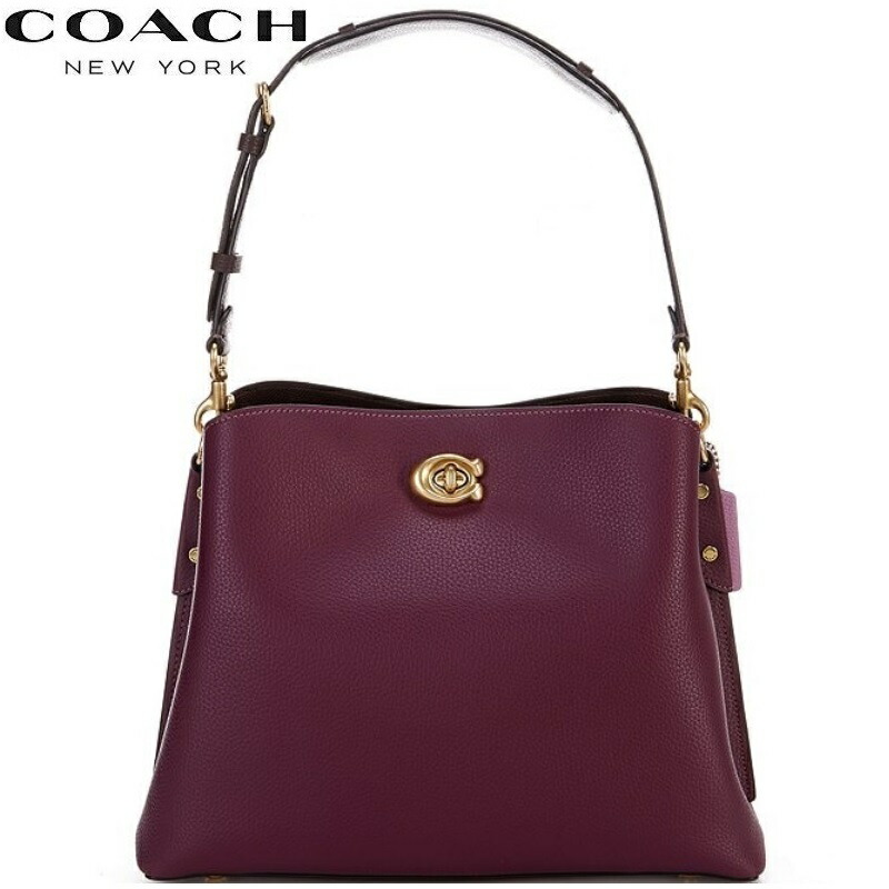 コーチショルダーバッグ レディース 斜めがけ コーチ バック 新作 ブティックライン COACH ウィロウ ショルダー バッグ カラーブロック デープ ベリー マルチ｜KANON STORY