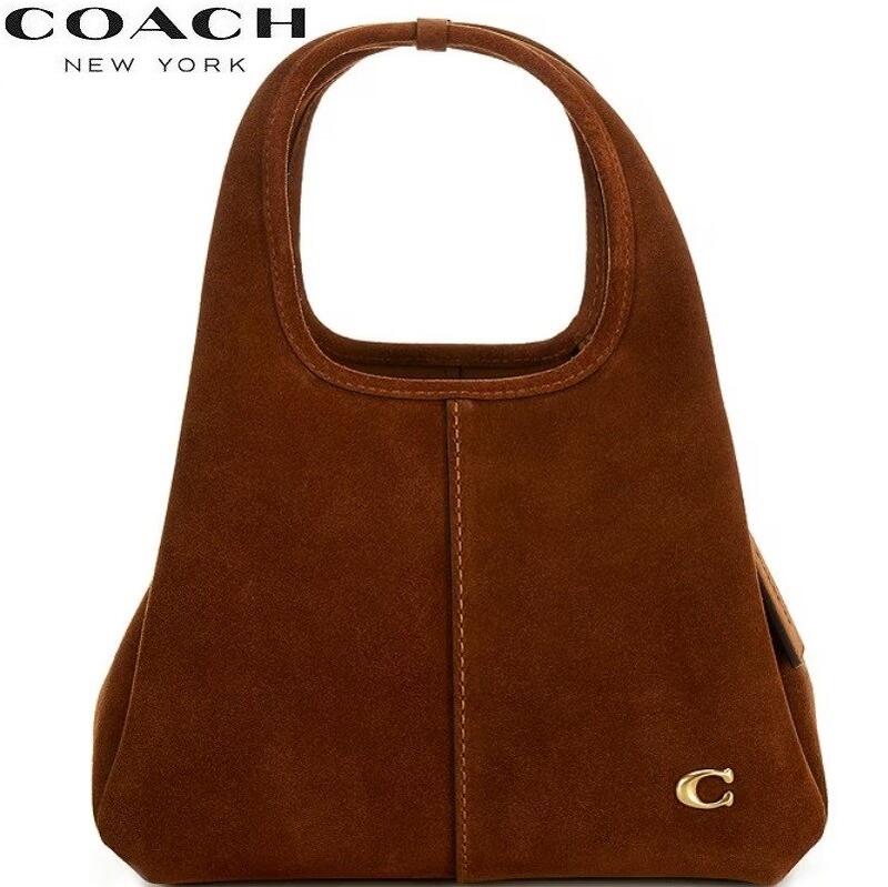 コーチ職 COACH 新作 CBZ95 ショルダーバッグ 曲がった掛け 差し交わす上半身 2WAY レディース ブチック伝達ルート 2025秋冬新作 ラナ 23 スエードクロス なめし革 サッチェル 御徒面子 ウォーム 赤銅色 置き目品 日本未入荷