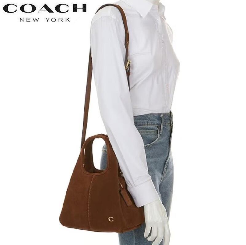 コーチ職 COACH 2025秋冬新作 CBZ95 ショルダーバッグ 曲がった掛け 差し交わす上半身 2WAY レディース ブチック伝達ルート 新作 ラナ 23 スエードクロス なめし革 サッチェル 御徒面子 ウォーム 赤銅色 置き目品 日本未入荷