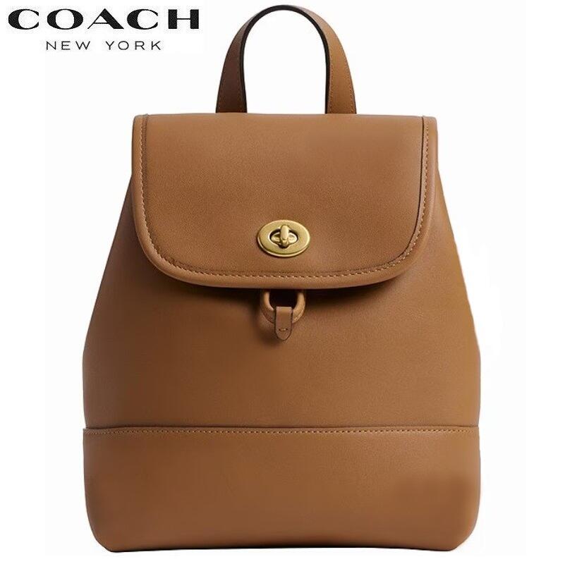 コーチ COACH バッグ CCC52 新作 リュックサック ショルダーバッグ レディース メンズ ブティックライン 2025秋冬新作 グラブタン レザー ターンロック バックパック ハニー ブラウン 正規品 日本未入荷