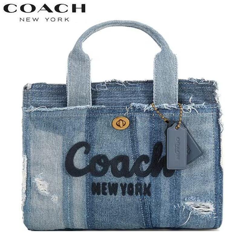 コーチ COACH 新作 デニム バッグ CCX13 トートバッグ ショルダーバッグ 3WAY 斜め掛け レディース メンズ ブティックライン COACH 2026春新作 カーゴ トート 26 リパーパス デニム パッチワーク 正規品 日本未入荷