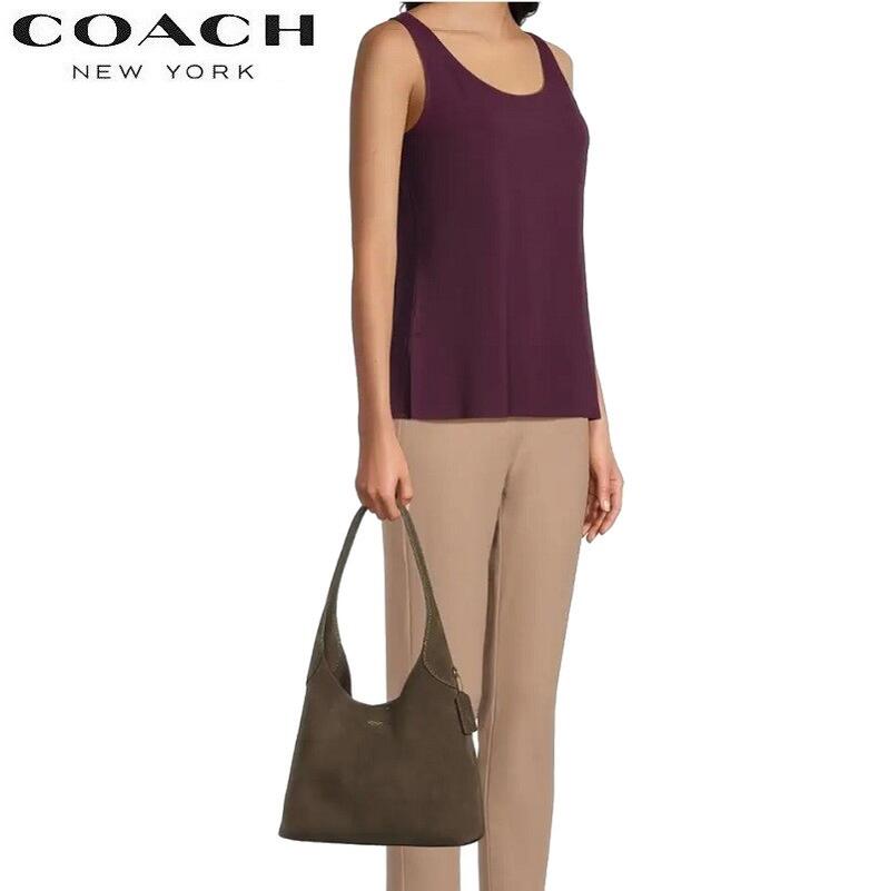 コーチ COACH バック 2025秋新作 CW637 スエード ショルダーバッグ レディース ブティックライン COACH 新作 ブルックリン スエード ショルダー バッグ 28 オリーブ 正規品