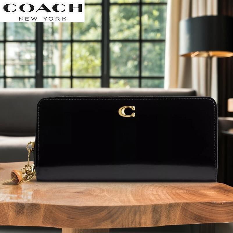 コーチ職 COACH  長紙入れ 2026新作 即送りとどける能力のある CCD80 レディース メンズ 歌留多入れもの 歌留多入れ ブチック生産ライン  COACH 新作 エッセンシャル か細い アコーディオンジップ ウォレット 引きつける 黒いこと 定まり品 日本未入荷