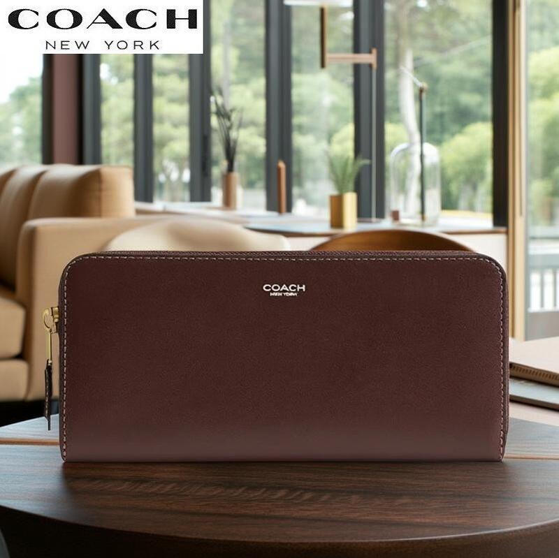 コーチ職 COACH 長紙入れ 2026春新作 CCY19 レディース メンズ  ブチック生産ライン 新作 ニューヨーク州 か細い 手風琴 ジップ なめし革 ウォレット メイプル 定まり品 日本未入荷