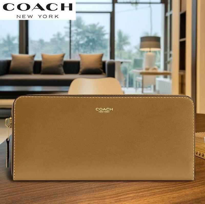 コーチ COACH 長財布 2026新作 CCY19 レディース メンズ ブティックライン 新作 ニューヨーク スリム アコーディオン ジップ レザー ウォレット ミュート オリーブ 正規品 日本未入荷