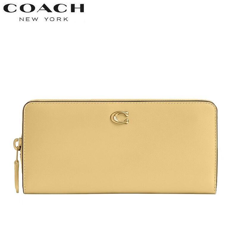 コーチ職 COACH 金運をもたらす 招財財運 回り合わせや金運を脹れ上がるさせる黄味がかったの長紙入れ CS032 レディース  メンズ ブチック生産ライン 2026新作 エッセンシャル か細い 手風琴 ジップ なめし革 ウォレット ヴァニラ 定まり品