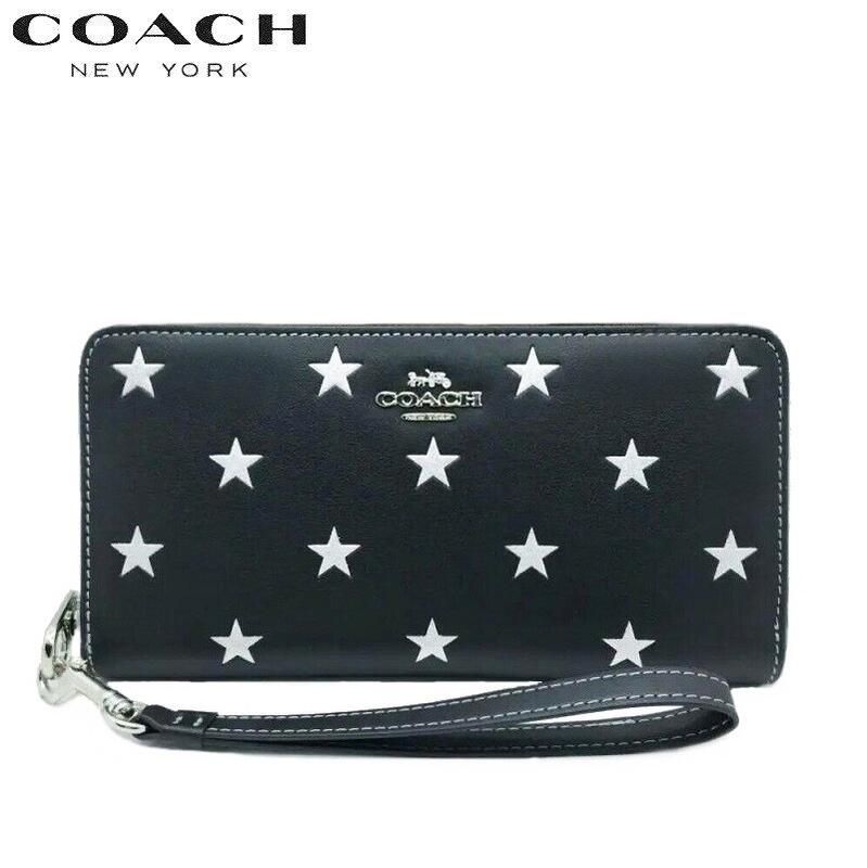 【37％OFF SALE 残りわずか COACH 新作】コーチ 財布 レディース 長財布 新作 アウトレット CW479 2025春新作 COACH ロング ジップ アラウンド ウォレット スター プリント ブラック 正規品