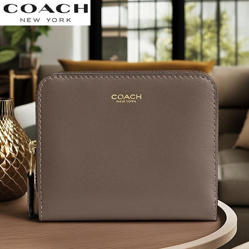 コーチ 財布 二つ折り COACH 2026新作 CW564 二つ折り財布 レディース ミニ財布 カードケース カード入れ ブティックライン 新作 COACH ニューヨーク ビルフォールド レザー ウォレット ダーク ストーン 正規品 日本未入荷