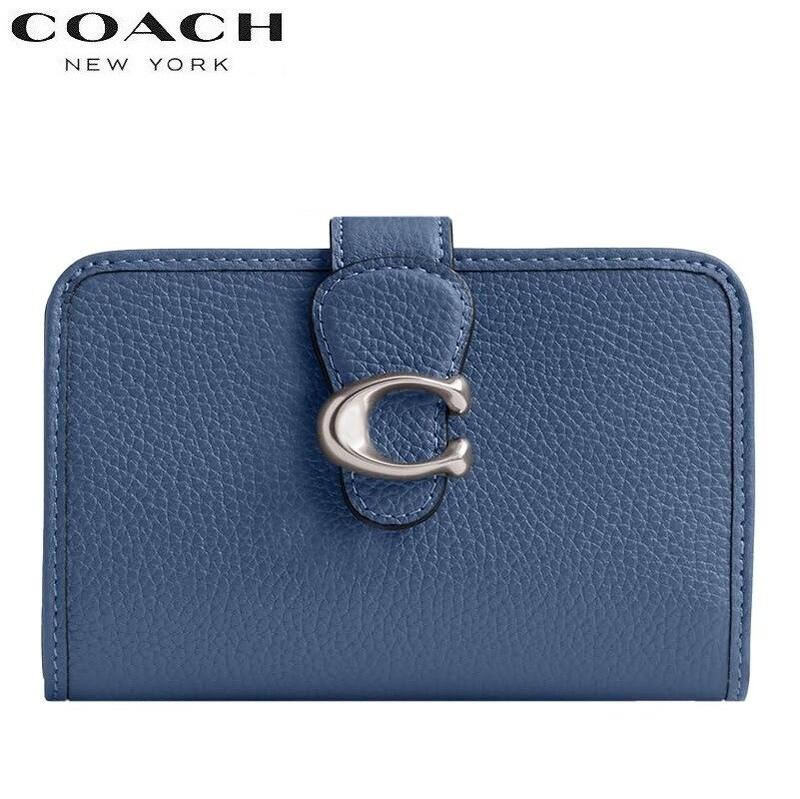 コーチ COACH 二つ折り財布 新作 カードケース レディース メンズ ブティックライン 2026春新作 タビー ミディアム ウォレット スカイ ブルー 正規品 日本未入荷