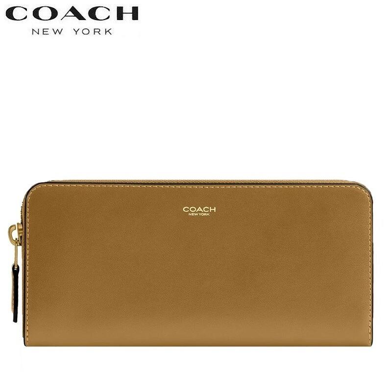コーチ職 COACH 長紙入れ 新作 CCY19 レディース メンズ  ブチック生産ライン 2026新作 ニューヨーク州 か細い 手風琴 ジップ なめし革 ウォレット ミュート オリーブ  定まり品 日本未入荷
