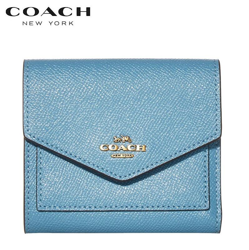楽天市場 コーチ 財布 三つ折り財布 レディース コーチ 小銭入れ 数量限定 今だけsale 新作 新作 コーチ 三つ折り財布 コーチ ブティックライン Coach スモール ウォレット クロスグレイン レザー パシフィック ブルー Kanon Story