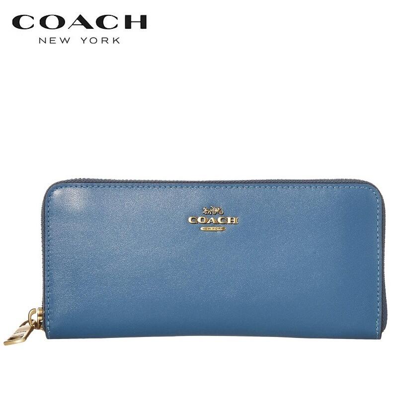 コーチ職 長紙入れ コーチ職 紙入れ レディース ブチック生産ライン COACH スムース なめし革 か細い 手風琴 ジップ ウオレット レイク 定まり品 日本未入荷
