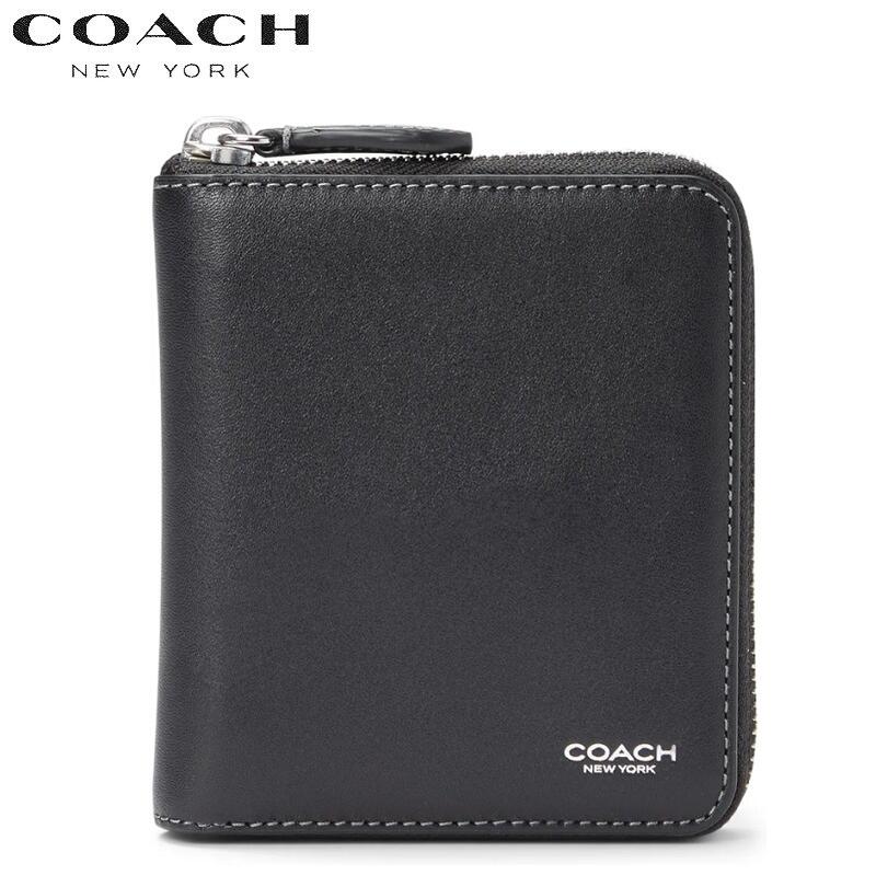 コーチ 二つ折り財布 レザー財布 レディース メンズ 札入れ コインケース カードホルダー COACH 2025新作 ジップ アラウンド コイン ウォレット ブラック 正規品｜KANON STORY