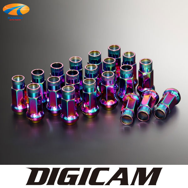 織戸学監修 DIGICAM デジキャン クロモリレーシングナット オーロラカラー 6角貫通 48mm P1.5/P1.25 20本セット