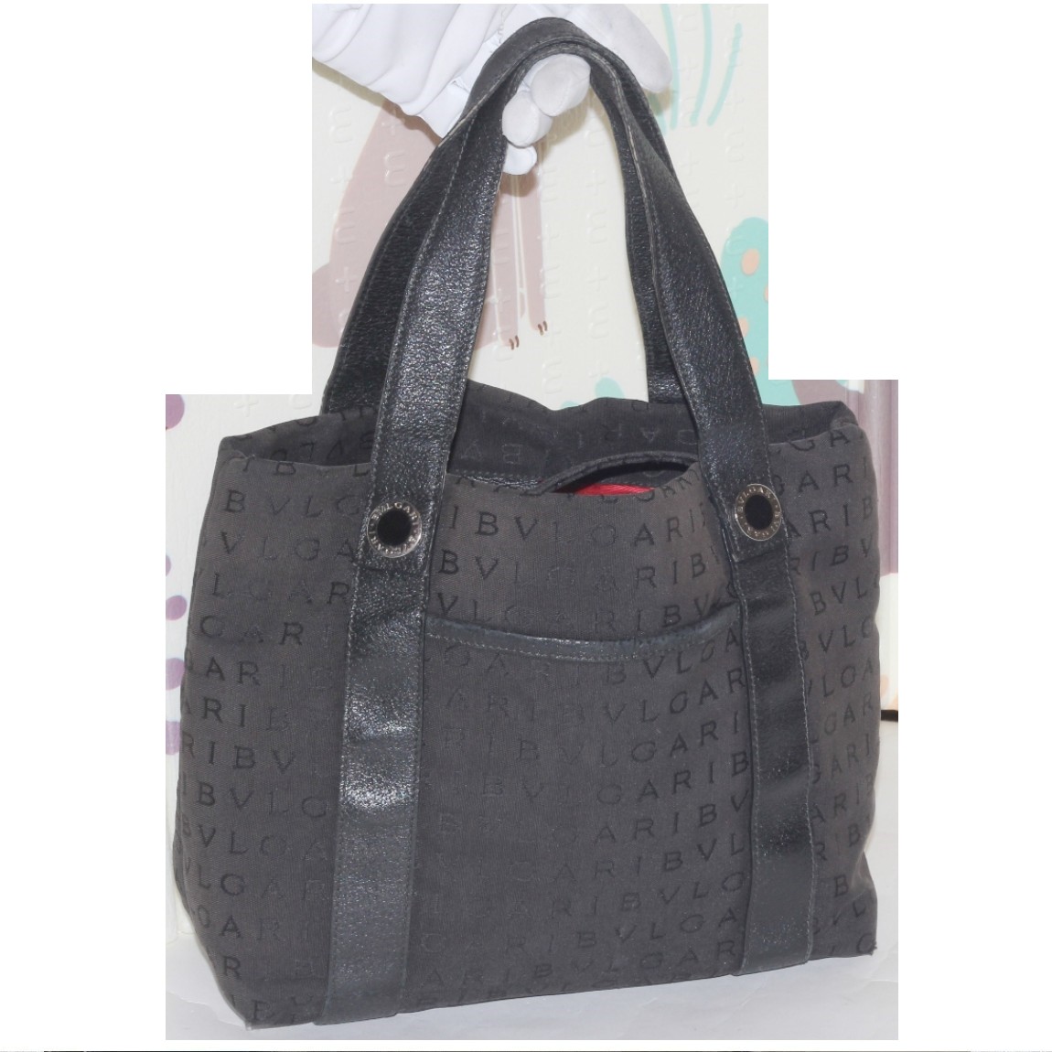 楽天市場】ブルガリ トートバッグ ハンドバッグ ロゴマニア キャンバス