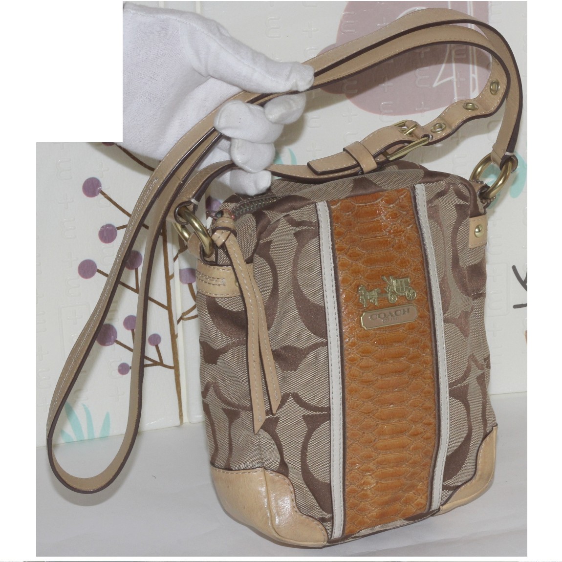 COACH　バイソン柄　ショルダーバッグ COACH(コーチ) パイソン柄ショルダーバッグのご紹介です