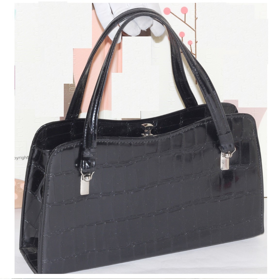 ■希少■極上■本物■美品■MORABITO モラビト プリンセス クロコダイル センター取り ハンドバッグ トート ショルダー ブラック系 AN8286 imgrc0102002893.jpg