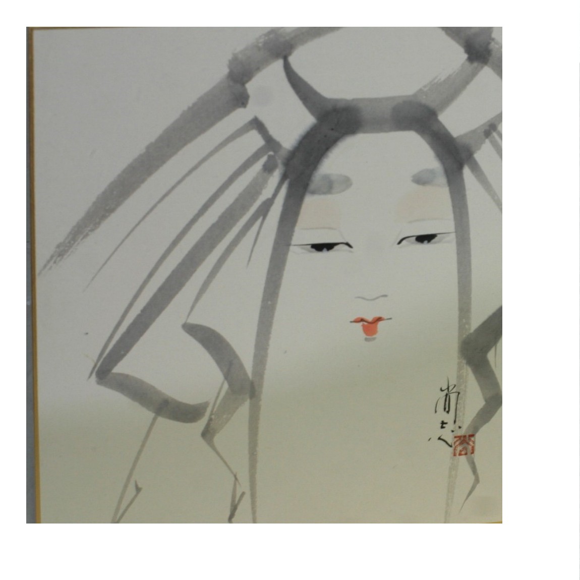 楽天市場】太田龍一「 椿 」 日本画 色紙絵 ( 高級額縁入り