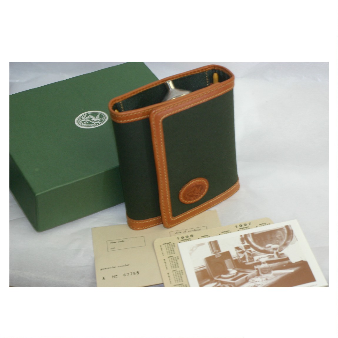 【中古】本物未使用英国製アンダーウッドのスキットルと専用3つ折りケース サイズW11,5H12,3D4,5cm 今から23年前に購入 ○C14-78-2|質カラーズ