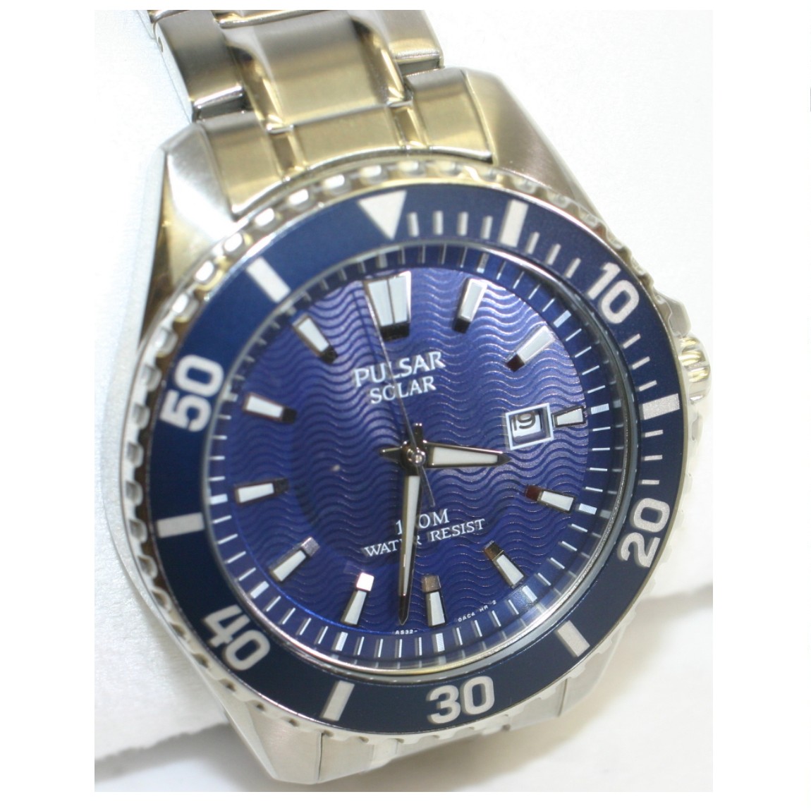 【中古】本物未使用PULSARパルサー紳士用100m防水ソーラー式防水時計PX3067 1か月保証付き ○A14-|質カラーズ