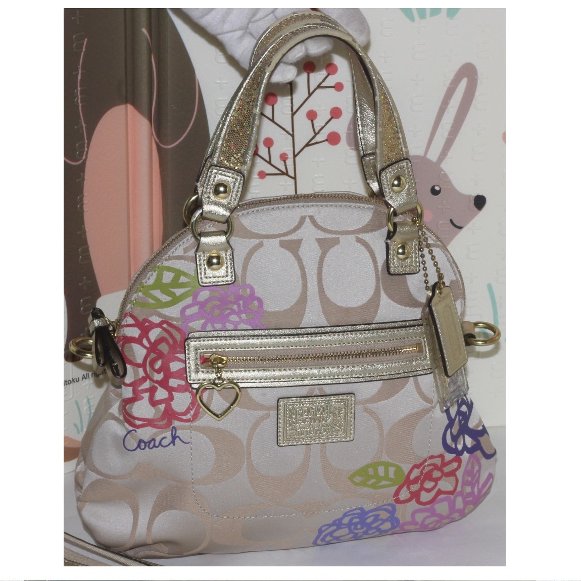 coach コーチ 花柄装飾付きかごバッグ COACH セール コーチCOACHショルダーバッグ 斜めが レディース