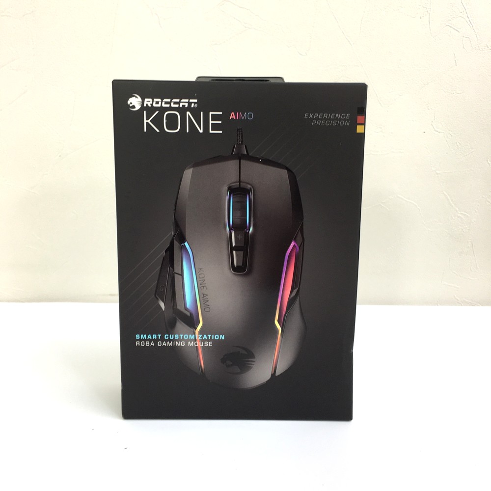 未開封品 ROCCAT ロキャット Kone AIMO ROC-11-820-BK ゲーミングマウス マイコン境界線の外側計器 ※外箱不都合有【貨物輸送無料 ※沖縄県・離島送りとどける不可】