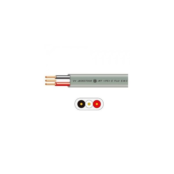 富士電線 Vvfケーブル 3芯 2 0mm 100m巻 灰 黒 白 赤 Movilesgarcia Com