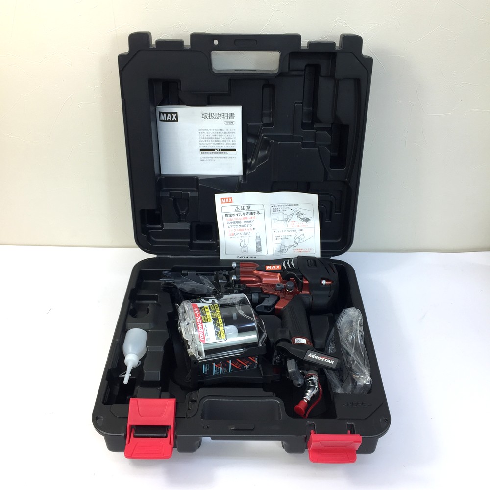 未使用品 MAX マックス HN-75N4(D)-R 高圧 釘打機スーパーネイラ エアロスター マイスターレッド【送料無料 ※沖縄県・離島配送不可】|リサイクルモールみっけ店