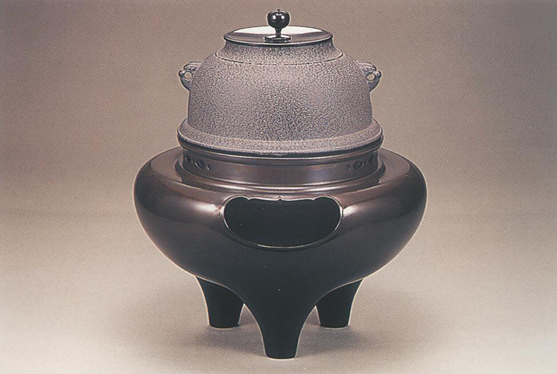 スノーブルー-朝鮮風炉 釜(敬典造) 風炉(浄雲造) 野々田電熱器 茶道具 