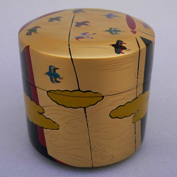 楽天市場】【茶道具】【送料無料】黒中棗笹露蒔絵宮田宗景作（共