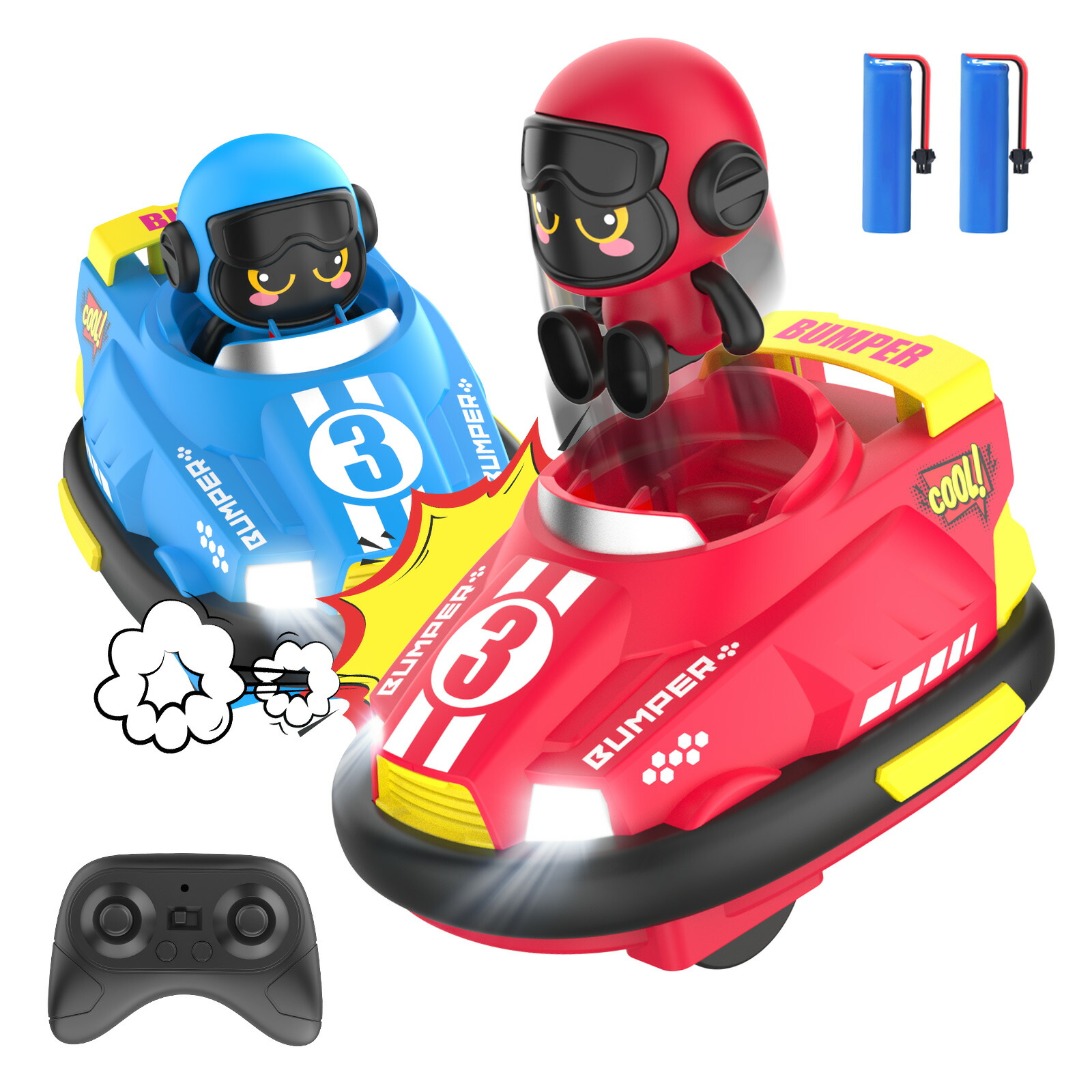【20%OFFクーポン】DEERC ラジコン 車 ラジコンカー 子供向け おもちゃ rcカー リモコンカー 子供ラジコン リモコン バンパーカー 対戦モード 2.4GHz 操作時間50分 男の子 女の子 小学生 中学生 誕生日 プレゼント  新年 ギフト 贈り物 2台セット