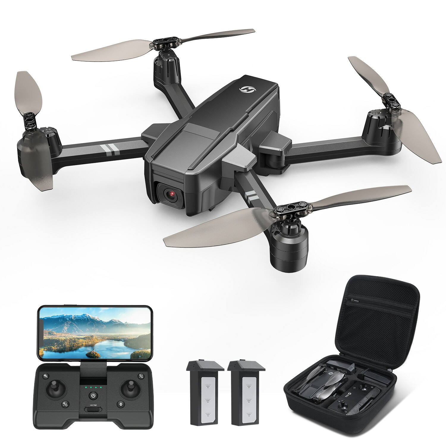 【新着商品】Holy Stone ドローン カメラ付き FPV 1080P 小型 折り畳み 初心者向け トイドローン おもちゃ 40分飛行 収納ケース付き 技適マーク取得済み 男の子 プレゼント 2.4GHz 日本語説明書付き HS440|HolyStone霞屋店