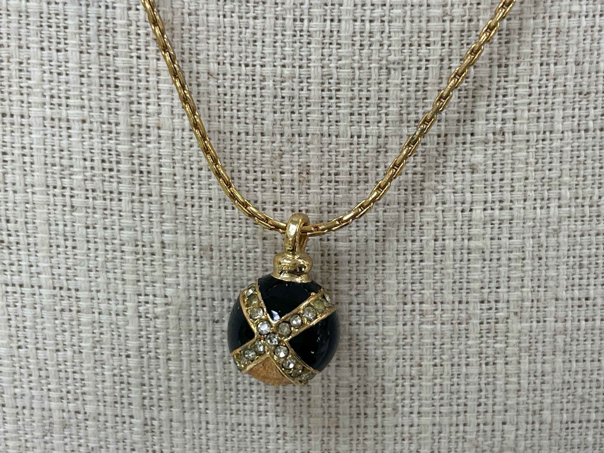 クリスチャンディオール C.Dior ラインストーンペンダントネックレス 【中古】 【ネックレス】 【送料無料】