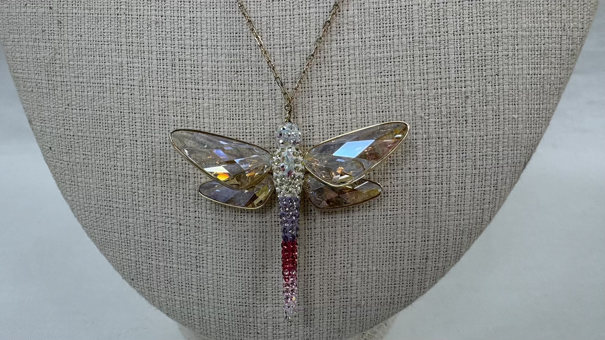スワロフスキー SWAROVSKI トンボデザインペンダントネックレス 【中古】 【ネックレス】 【送料無料】