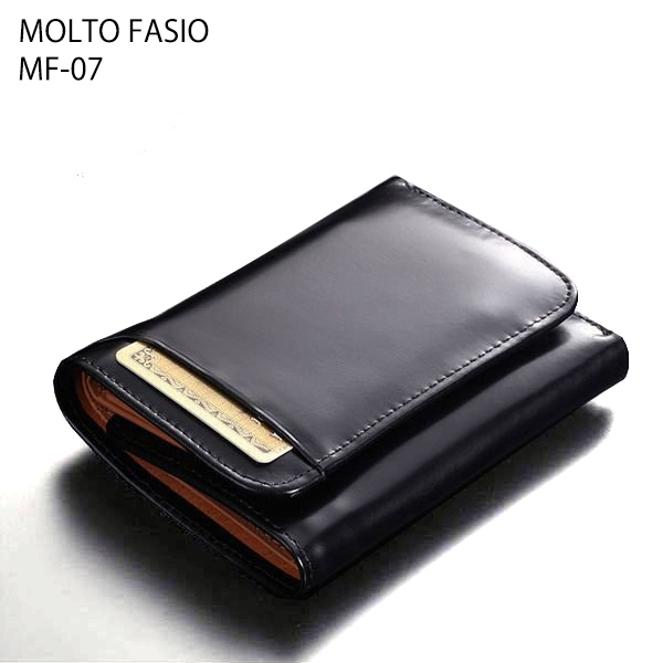三つ折り財布 メンズ コードバン 馬革 コンパクトウォレット MOLTO FASIO モルトファッシオ  【☆】バレンタイン