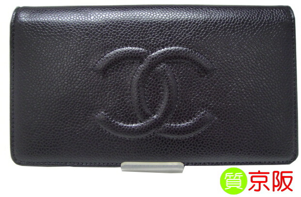 楽天市場】シャネル CHANEL 二つ折り長財布 ココマーク レザー