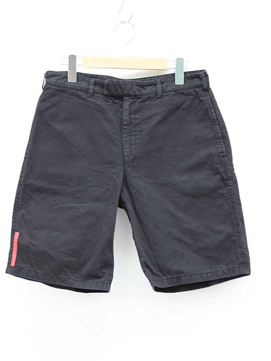 プラダスポーツ ハーフパンツ メンズ 46 ブラック【中古】♪