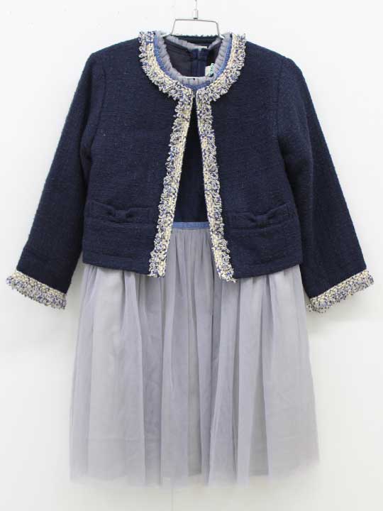 ニットプランナー/ケーピー アンサンブル 120cm キッズ 女児 紺＆紺×グレー 入学【中古】▽