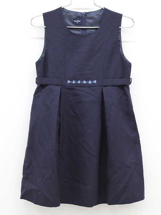 ファミリア 前掛けスコート 110糎 キッズ 御嬢さん 濃紺色 お受験【中古】【新入荷!】▽