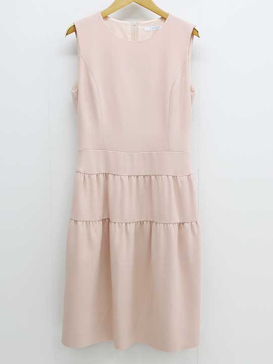 フォクシー Dress Tiered ティアードノースリーブワンピース 38 レディース サクラ色【中古】▼
