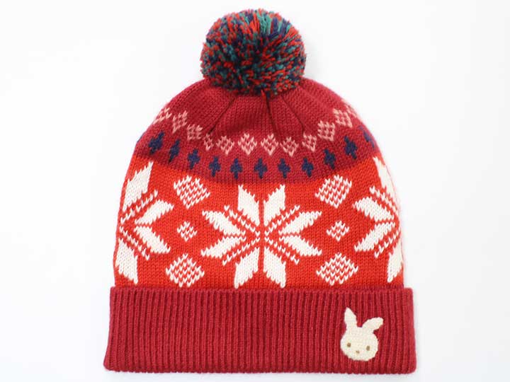 ファミリア　ファミちゃん　ニット帽子　53〜55 ファミリア ファミちゃん ニット帽子 53〜55 秋冬のおでかけは