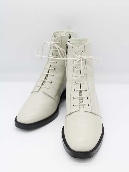 【値下げ】セレナテア NOA IVORY RAINレースアップブーツ 37 1//2 レディース アイボリー 【中古】 ‡