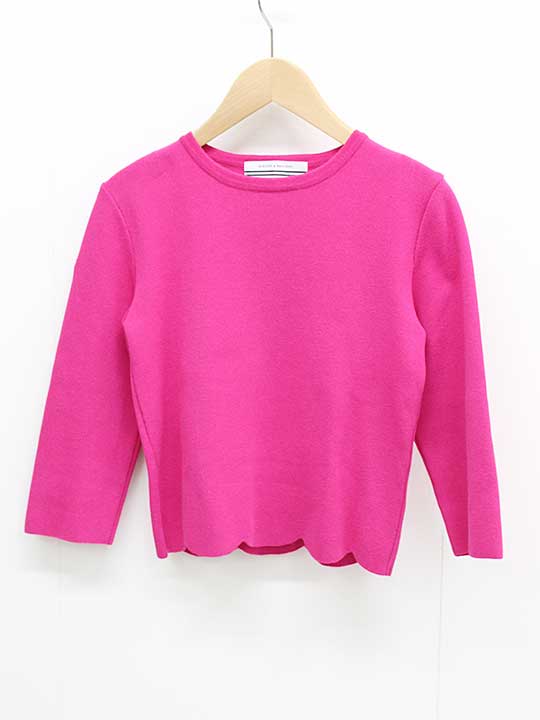 【SALE】ボーダーズアットバルコニー SCALLOP TOP/ニット 36 レディース ピンク【中古】‡|セカンズ&キッズセカンズ